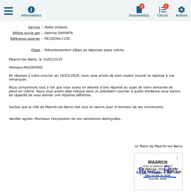 Signer courrier