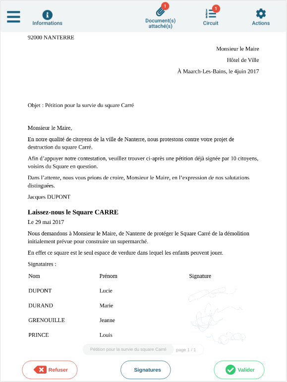 Courrier à annoter