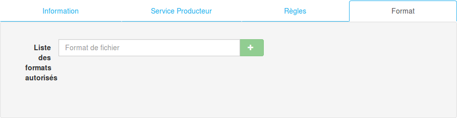 Onglet Format de l'accord de versement